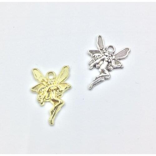 Eruifa 20pcs 15*20mm Flower Fairy Charms Pendant necklace,earring jewelry DIY handmade Gold Lead/Nickle Free