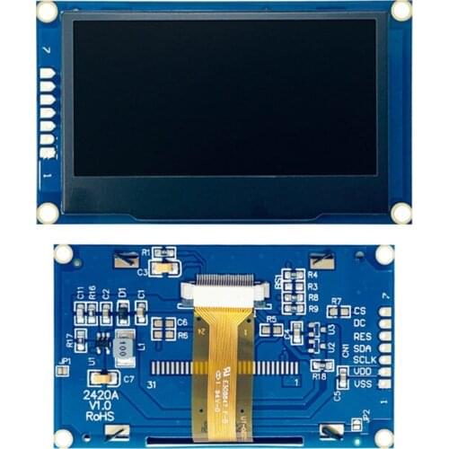 2.42 inch 7P SPI Yellow/White/Blue/Green OLED Screen Module SSD1309 Drive IC 128*64 I2C Interface