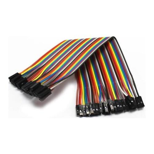 40pcs x in Row Dupont Cable 30cm 2.54mm 1pin 1p-1p Female to Female Male to Male jumper