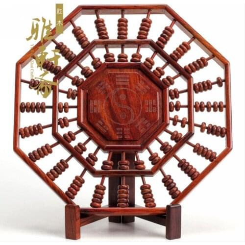 Laos rosewood woodcarving decoration feng shui bagua abacus abacus old mahogany crafts box