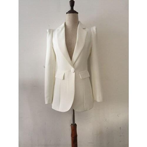 Best Sellers 2020 Designer Blazer Jacket Black White Shrugged Style Office Work Single Button OL Blazers Outer Wear Wholesale