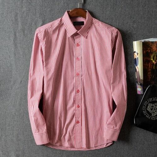 High Quality Man Shirts Male Shirt Male Long Sleeve Dress Shirts 100% Cotton Hombre Chemises Homme Plaid Shirts