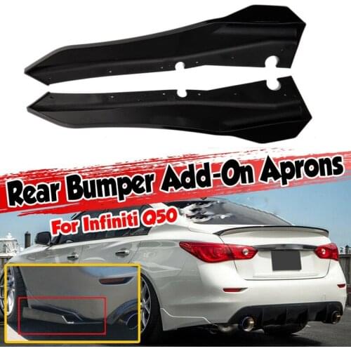Car Rear Bumper Lip Cover Trim for Infiniti Q50 Rear Bumper Side Canards Splitter