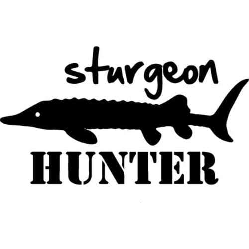 Sturgeon Hunter Fish Car Sticker Animal Decor Removable Black/silver AL484