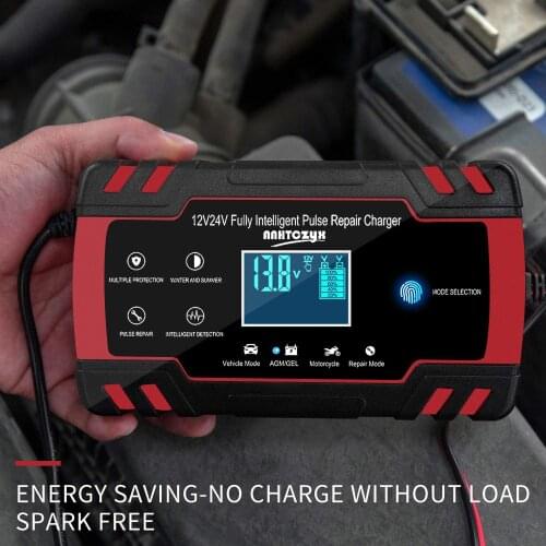 NEW Car battery charger 8A 12V 24V automatic intelligent 3-Stage charger with LCD display automatic and intelligent maintenance
