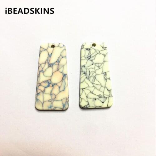 New arrival! 37x20mm 50pcs/lot acetic acid Imitation marble crack effect Trapezoid-shape charms for earring/Jewelry DIY