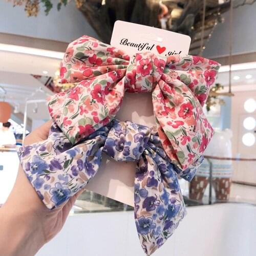 New Fashion Floral Hairpins Big Bow Hair Clips for Girls Hair Accessories Flower Bowknot Hairgrips Clip Headwear for Women