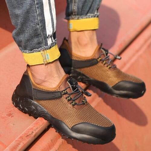 Steel Toe Shoes Work Safety Shoes Puncture Proof Footwear Breathable for Men Summer -OPK