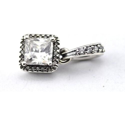 Fits for Pandora Charms Bracelets 100% 925 Sterling-Silver-Jewelry Timeless Elegance Beads with Clear CZ Free Shipping