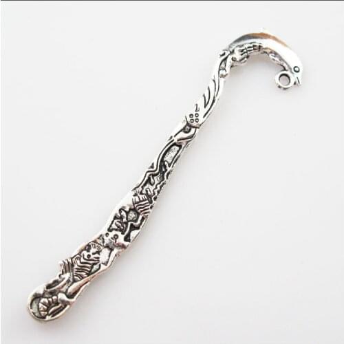 5 New Animal Charms Tibetan Silver Dolphin Bookmarks Connectors With Loop 19x82mm