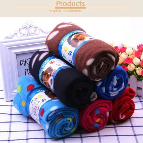 Pet Towel Blanket Dogs Cat Bath Towels Soft Warm Blanket Double-sided Available Printed Pet Blankets Supplies 5 Colors