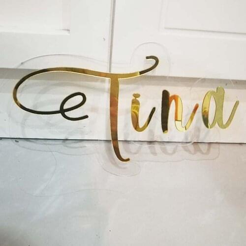 Custom Gold Mirror Wedding Signs Personalized Acrylic Name Sign Party Decorations for Backdrop Room Wall Hanger