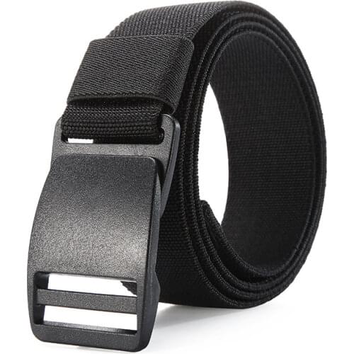 New Canvas Plastic Steel Buckle Belt Men Women Fashion Smooth Buckle Belts Male Jeans Outdoor Waistband Stretch 2021