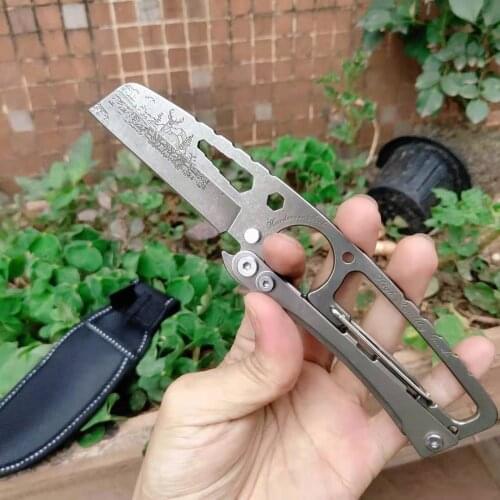S033E Knife Folding Knife Keychain Pocket Knife Tactical Self Defense Weapons Survival Hunting Knife Multi EDC Tool