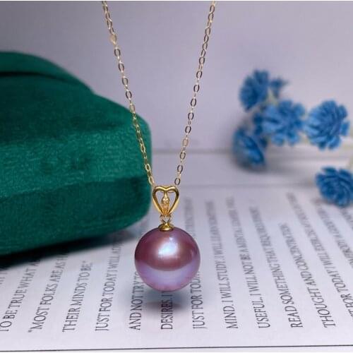 Shilovem 18k yellow gold Natural pearls pendants fine Jewelry women trendy no necklace party new gift plant mymz11-126681zz