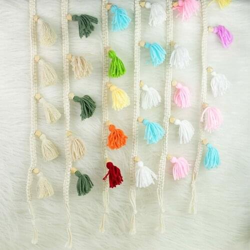 Nordic Bohemian Tassel String Garland Banner Kid Room Decoration Tassel Storages Basket Wall Hanging Ornament Home Nursery Props