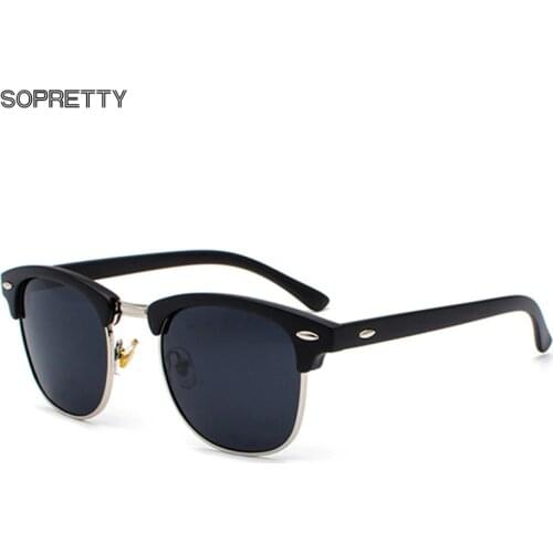 Classic Unisex Half Frame Polarized Sunglasses For Men & Women ,Semi-Rimless Flash Mirror TAC Sunglass Male Sun Glasses A8830