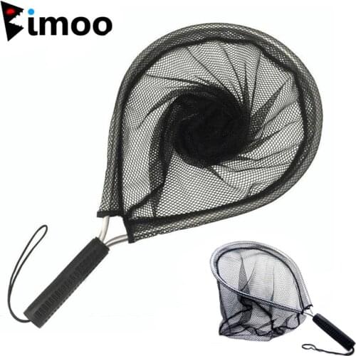 Bimoo 21" Fly Fishing Landing Net Aluminum Alloy Hoop Nylon Knotless Micro Mesh Portable Strong Net for Trout Bass Fishing