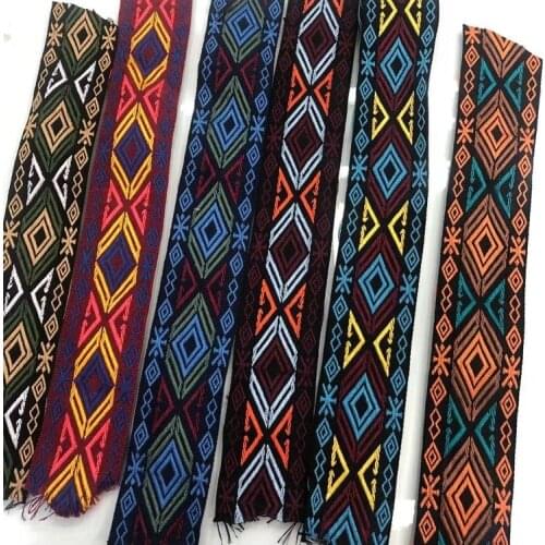 6 yards/lot wide 5CM Woven Jacquard Ribbon geometric totem for straps clothing accessory ZH-4905