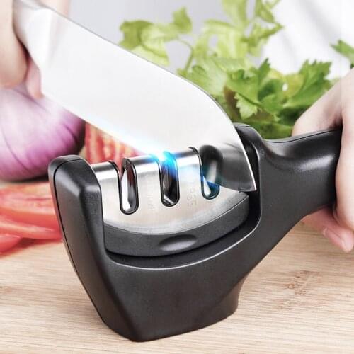 Stainless Steel Knife Sharpener Three-Stage Professional Diamond Sharpener Kitchen Tools Household Accessories Home Supplies
