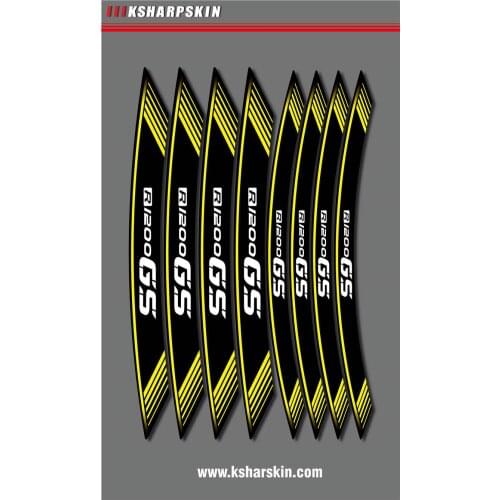 Creative 8X motorcycle tire stickers personalized reflective decorative decals fashion wheel foil for R1200GS
