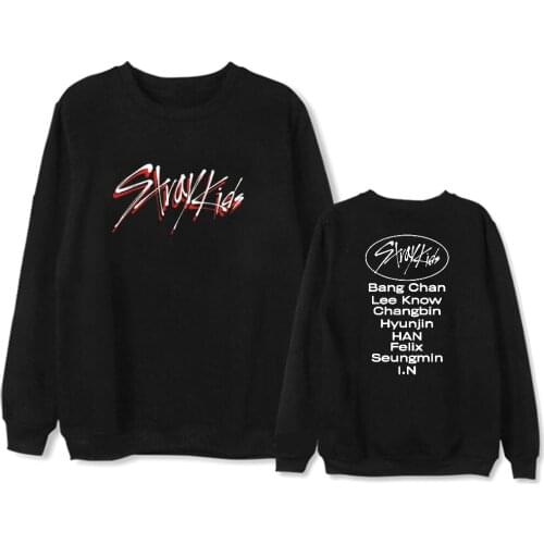 Harajuku Streetwear Kpop Straykids Stray Kids Go Album Same Member Name Printed Sweatshirt Unisex Kawaii K-pop Hip Hop Hoodies