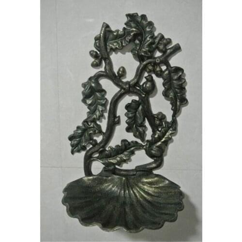 Vintage Cast Aluminium Alloy Candle Holder Hand Painting Acorn Nuzleaf Wall Decor Mounted with Shell Seashell Shape Holder Craft