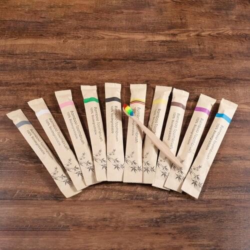 10 Piece soft bristles bamboo toothbrush eco friendly vegan tooth brush escova de dente cepillo de dientes bambu brosse a dent