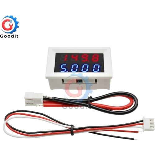 0-100V 0-200V 10A Dual LED Dispaly Digital Voltmeter Ammeter 4 Digit 5 Wire 5V 12V 24V Car Voltage Current Tester