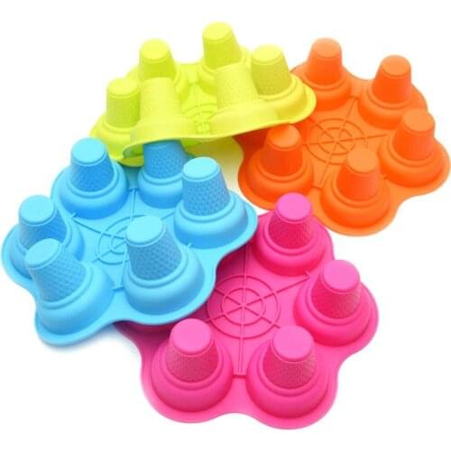 1PC Cake Mold Easy to Clean Heat-resistant Silicone 6-Cup DIY Desserts Mold for Pastry Baking Birthday Cake Decorating Tool