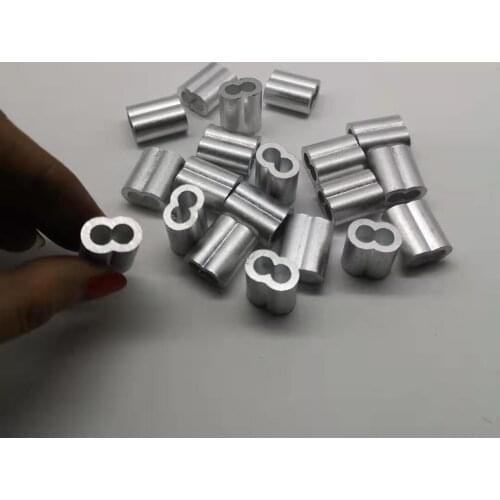 10pc Diameter 5mm M5 Sleeves Aluminium Oval Double Hole for Crimping Wire Rope