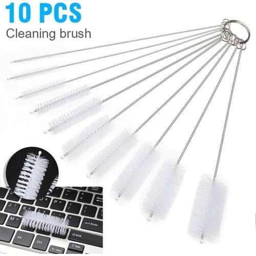 10pcs Set Car Auto Fish Tank Pipe Cleaning Brush Feeding Baby Bottle Suction Tube Glass Tube Spiral Hair Straw Brushes Wash Tool