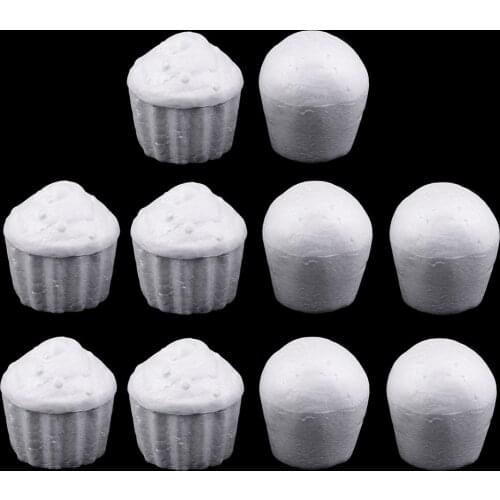 10Pcs Mixed Foam Cupcake Model Styrofoam Foam Decor For DIY Modelling Crafts