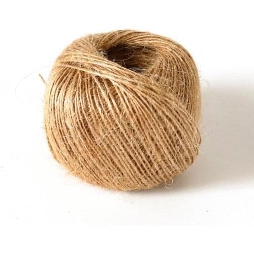 100M Crafts Sewing DIY Jute Hemp Gift Box Decortation Natural Jute Rope Packaging Hang Tag Label Rope