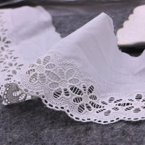 2 yard Cotton embroid lace sewing ribbon french lace diy guipure trim fabric warp knitting DIY Garment Accessories