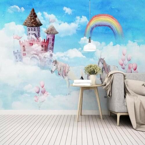 Milofi custom 3D wallpaper murals simple hand-painted sky unicorn childrens room background wall decoration wallpaper