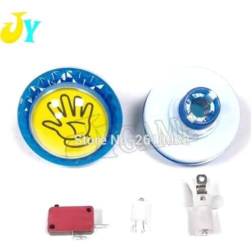 60MM Push Button With 12V led Blub Mricoswitch Children tap game machine button Arcade Game Machine Accessories 1PCS