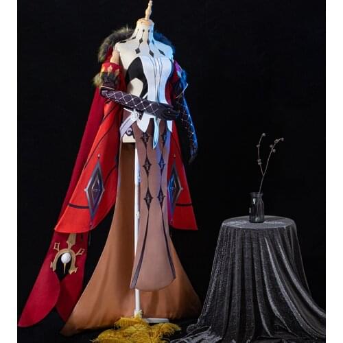 Anime Genshin Impact La Signora Villain Game Suit Dress Uniform Cosplay Costume Halloween Party Outfit Women Girls 2021 NEW