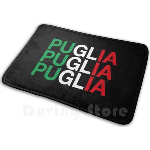Puglia Italian Flag Carpet Mat Rug Cushion Soft Non - Slip Puglia Italia Italy Italian Pari Adriatic Sea Typography Green