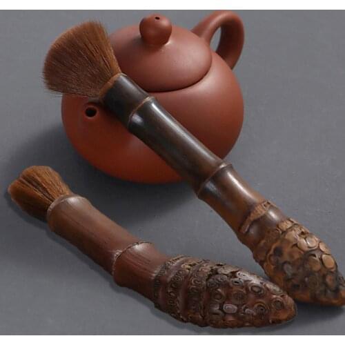 Fine Bamboo Root Pot Pot Pen Tea Brush Tea Tray Tea Pen Not Drop Bamboo Bamboo Pot Pot Wood Kungfu Tea Accessories for Home