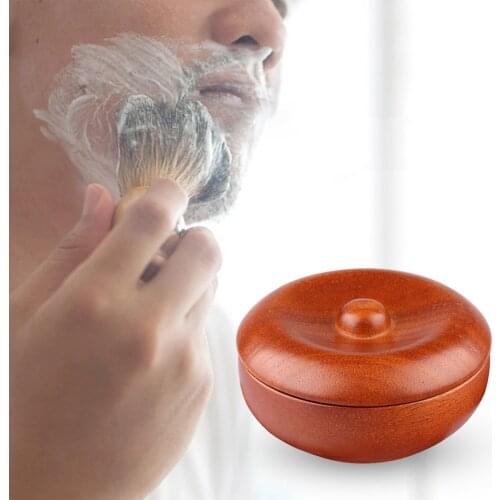 Wooden Shaving Soap Dish Cream Cleaning Cup Foaming Shaving Soap