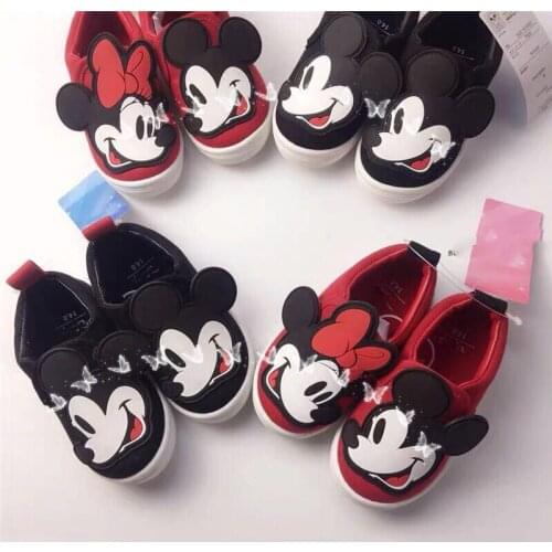 Disney childrens cartoon Minnie frozen non-slip soft-soled casual shoes baby first walker sneakers boys and girls canvas shoes