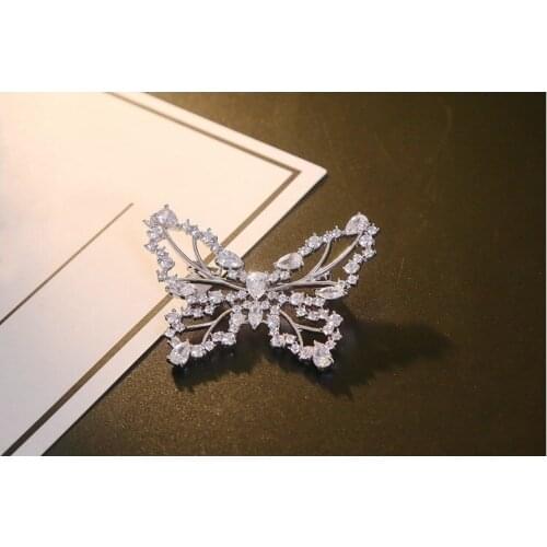 Europe exquisite fashion butterfly micro inlaid zircon corsage brooch Crystal from Swarovskis Temperament wild brooch