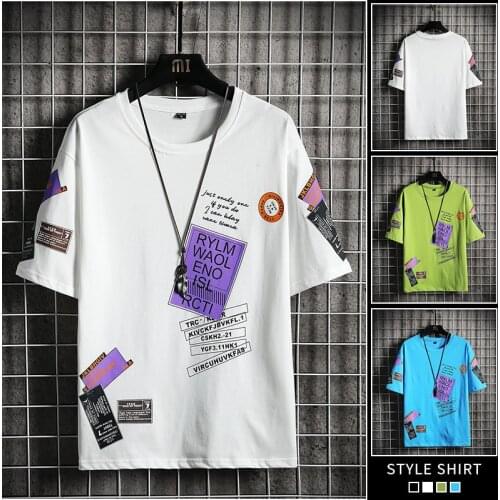 Short-Sleeved T-Shirt Mens Spring and Summer 2021 New Casual Trend Pure Cotton Tide Brand Ice Silk Mens Bottoming Shirt