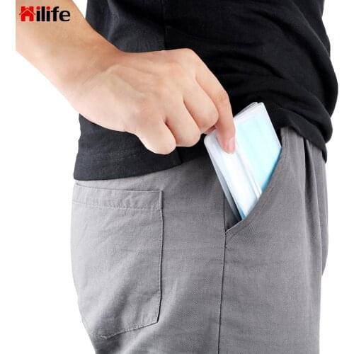 HILIFE 5Pcs Disposable Mask Storage Box Foldable Portable Dustproof Storage Bag Mask Storage Clip Reusable Plastic