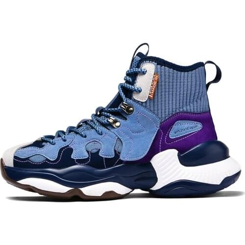 2020 New Fashion Casual Shoes Men Thick Bottom High Top Basketball Sneakers Lightweight Breathable Comfortable