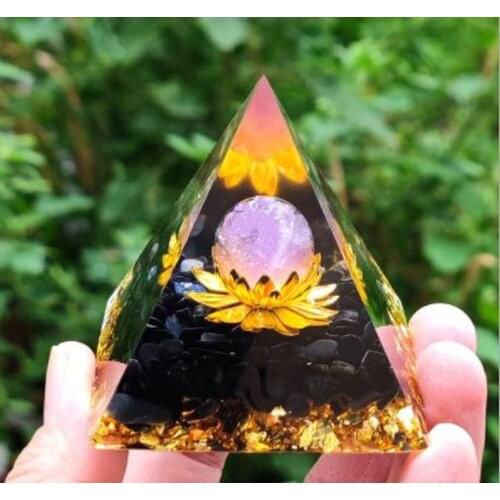 60mm Healing Crystals Chakra Stones Emf Protection Quartz Orgone Pyramid Reiki Energy Meditation Pyramid for Positive Energy