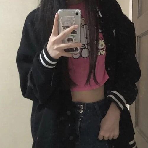 2021 Summer Female All-match Short Student Women Tops Tees Japanese Kawaii Sweet Girl 100% Cotton Kitten Print Pink T-shirt