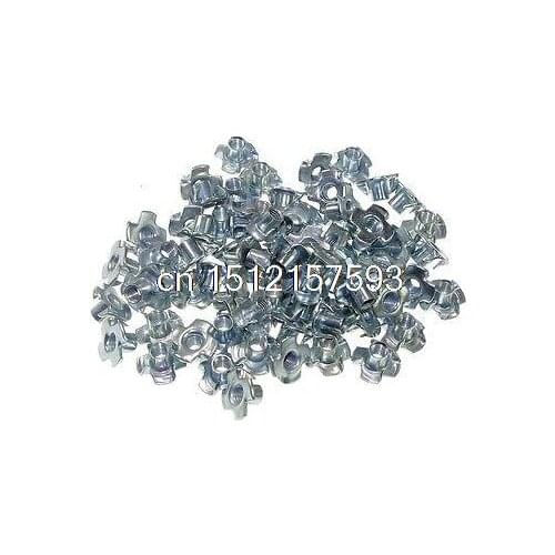 Lot100 Metric M4 Zinc Plated Steel T Nuts Blind Nuts 4 Prongs Knock In Wood