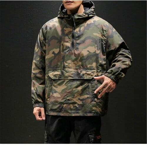 Men Jackets 2020 Camouflage Camo Windbreakers Streetwear Hip Hop Jacket Mens Spring Tactical Military Casual Double Sided Jacket